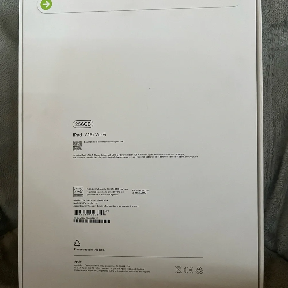 Apple iPad A16 256gb (Brand new) (Pink)